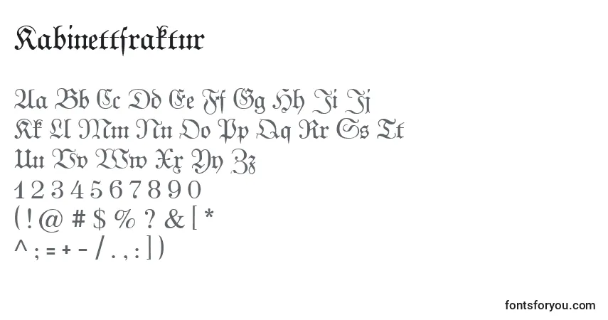 Fuente Kabinettfraktur - alfabeto, números, caracteres especiales
