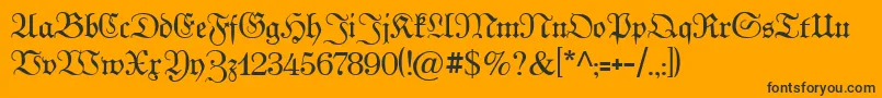 Kabinettfraktur Font – Black Fonts on Orange Background