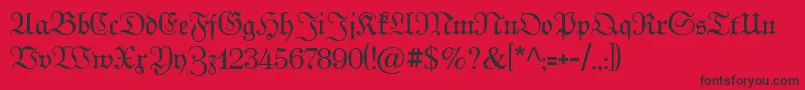 Kabinettfraktur Font – Black Fonts on Red Background