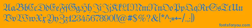 Kabinettfraktur Font – Blue Fonts on Orange Background