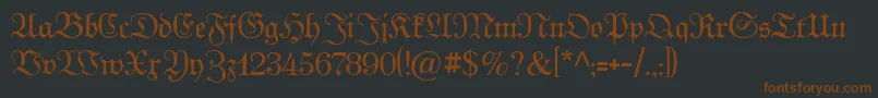 Kabinettfraktur Font – Brown Fonts on Black Background