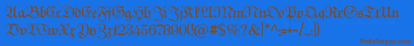 Kabinettfraktur Font – Brown Fonts on Blue Background