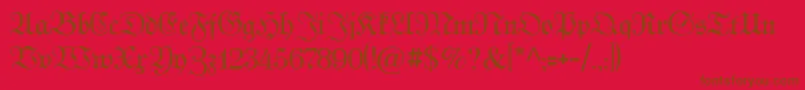 Police Kabinettfraktur – polices brunes sur fond rouge