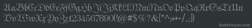 Kabinettfraktur Font – Gray Fonts on Black Background