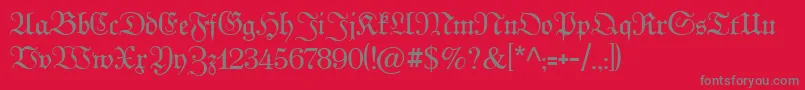 Kabinettfraktur Font – Gray Fonts on Red Background