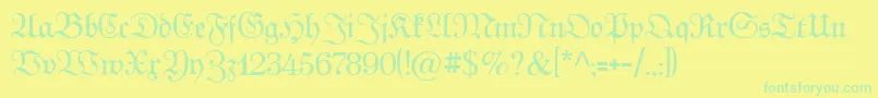 Kabinettfraktur Font – Green Fonts on Yellow Background
