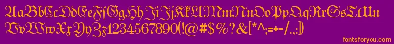 Kabinettfraktur Font – Orange Fonts on Purple Background