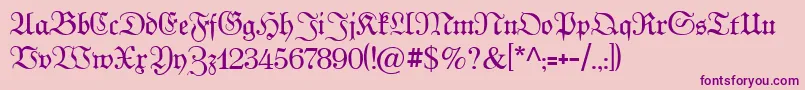 Kabinettfraktur Font – Purple Fonts on Pink Background