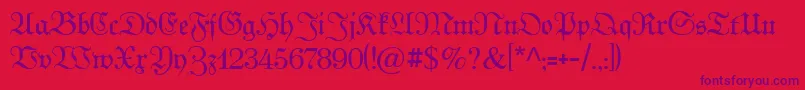 Kabinettfraktur Font – Purple Fonts on Red Background