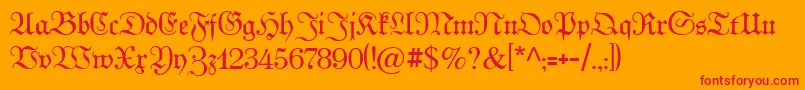 Kabinettfraktur Font – Red Fonts on Orange Background