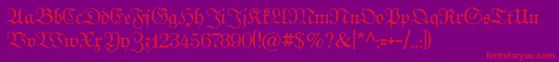 Kabinettfraktur Font – Red Fonts on Purple Background