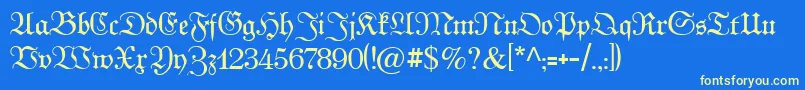 Kabinettfraktur Font – Yellow Fonts on Blue Background