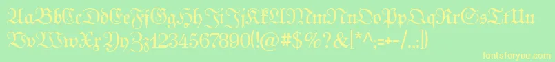 Kabinettfraktur Font – Yellow Fonts on Green Background