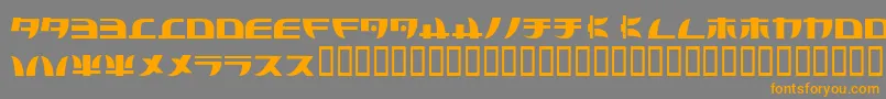 フォントTecnojap – オレンジの文字は灰色の背景にあります。
