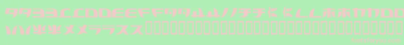 Tecnojap-Schriftart – Rosa Schriften auf grünem Hintergrund
