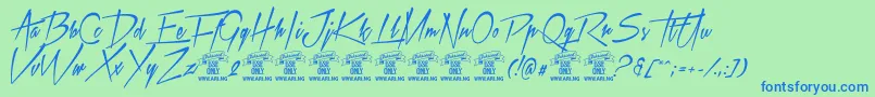 Xtreem2Personaluse Font – Blue Fonts on Green Background