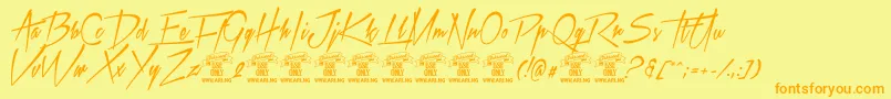 Xtreem2Personaluse Font – Orange Fonts on Yellow Background