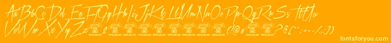 fuente Xtreem2Personaluse – Fuentes Amarillas Sobre Fondo Naranja