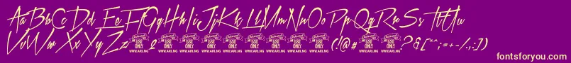 Xtreem2Personaluse Font – Yellow Fonts on Purple Background