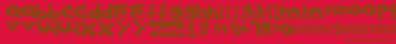 Specialexit-Schriftart – Braune Schriften auf rotem Hintergrund