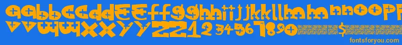 Specialexit Font – Orange Fonts on Blue Background