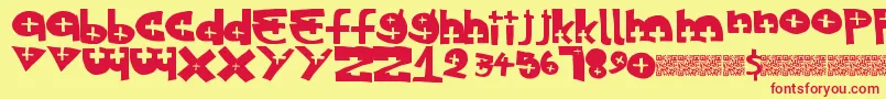 フォントSpecialexit – 赤い文字の黄色い背景