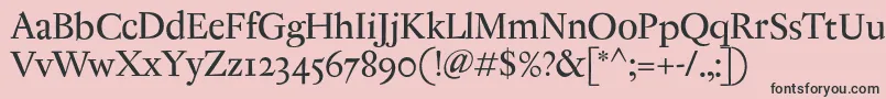 フォントAntiqueRegent – ピンクの背景に黒い文字