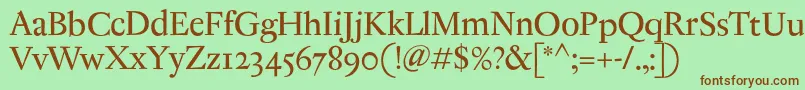 AntiqueRegent Font – Brown Fonts on Green Background