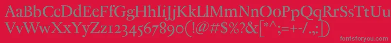 AntiqueRegent-Schriftart – Graue Schriften auf rotem Hintergrund