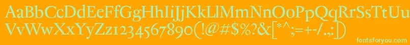 AntiqueRegent Font – Green Fonts on Orange Background