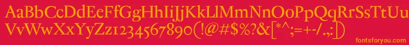 Шрифт AntiqueRegent – оранжевые шрифты на красном фоне