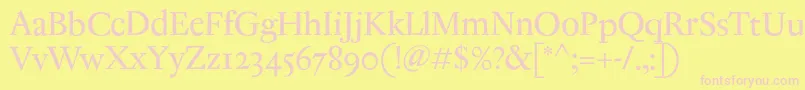 AntiqueRegent Font – Pink Fonts on Yellow Background