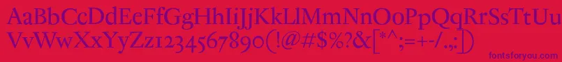 AntiqueRegent Font – Purple Fonts on Red Background