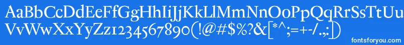 AntiqueRegent Font – White Fonts on Blue Background