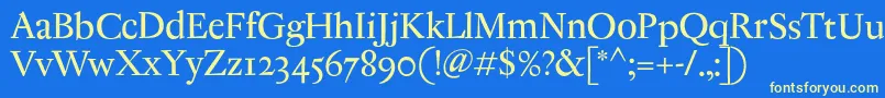 AntiqueRegent Font – Yellow Fonts on Blue Background