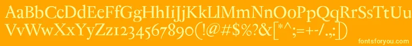 Шрифт AntiqueRegent – жёлтые шрифты на оранжевом фоне
