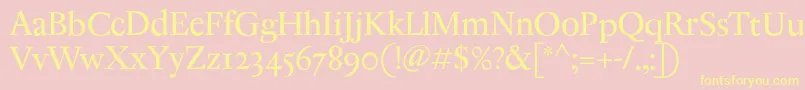 AntiqueRegent Font – Yellow Fonts on Pink Background