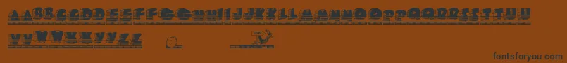 Rroadrunner-Schriftart – Schwarze Schriften auf braunem Hintergrund