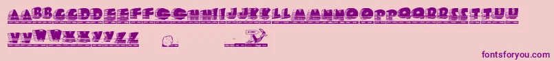 Rroadrunner Font – Purple Fonts on Pink Background