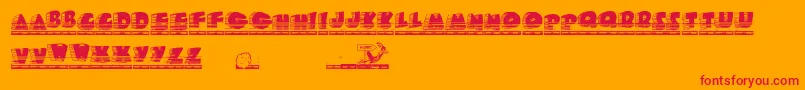 Rroadrunner Font – Red Fonts on Orange Background
