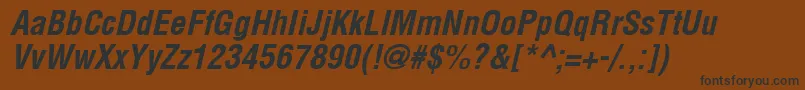 Czcionka Arenacondensed Bold Italic – czarne czcionki na brązowym tle
