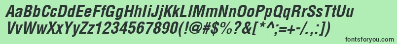 Arenacondensed Bold Italic Font – Black Fonts on Green Background