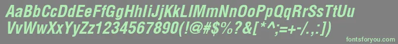 Arenacondensed Bold Italic Font – Green Fonts on Gray Background