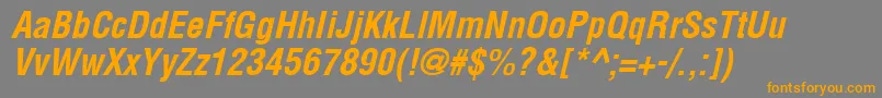 Arenacondensed Bold Italic Font – Orange Fonts on Gray Background