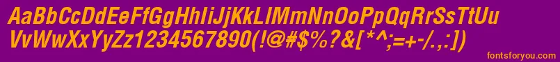 Arenacondensed Bold Italic Font – Orange Fonts on Purple Background