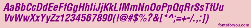 Arenacondensed Bold Italic Font – Purple Fonts on Pink Background