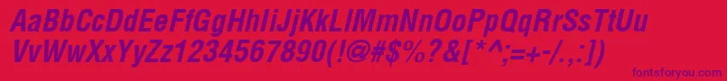 Arenacondensed Bold Italic Font – Purple Fonts on Red Background