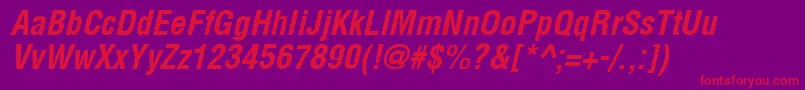 Arenacondensed Bold Italic Font – Red Fonts on Purple Background