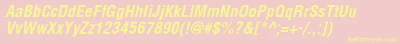 フォントArenacondensed Bold Italic – 黄色のフォント、ピンクの背景