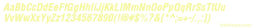 Arenacondensed Bold Italic-fontti – keltaiset fontit